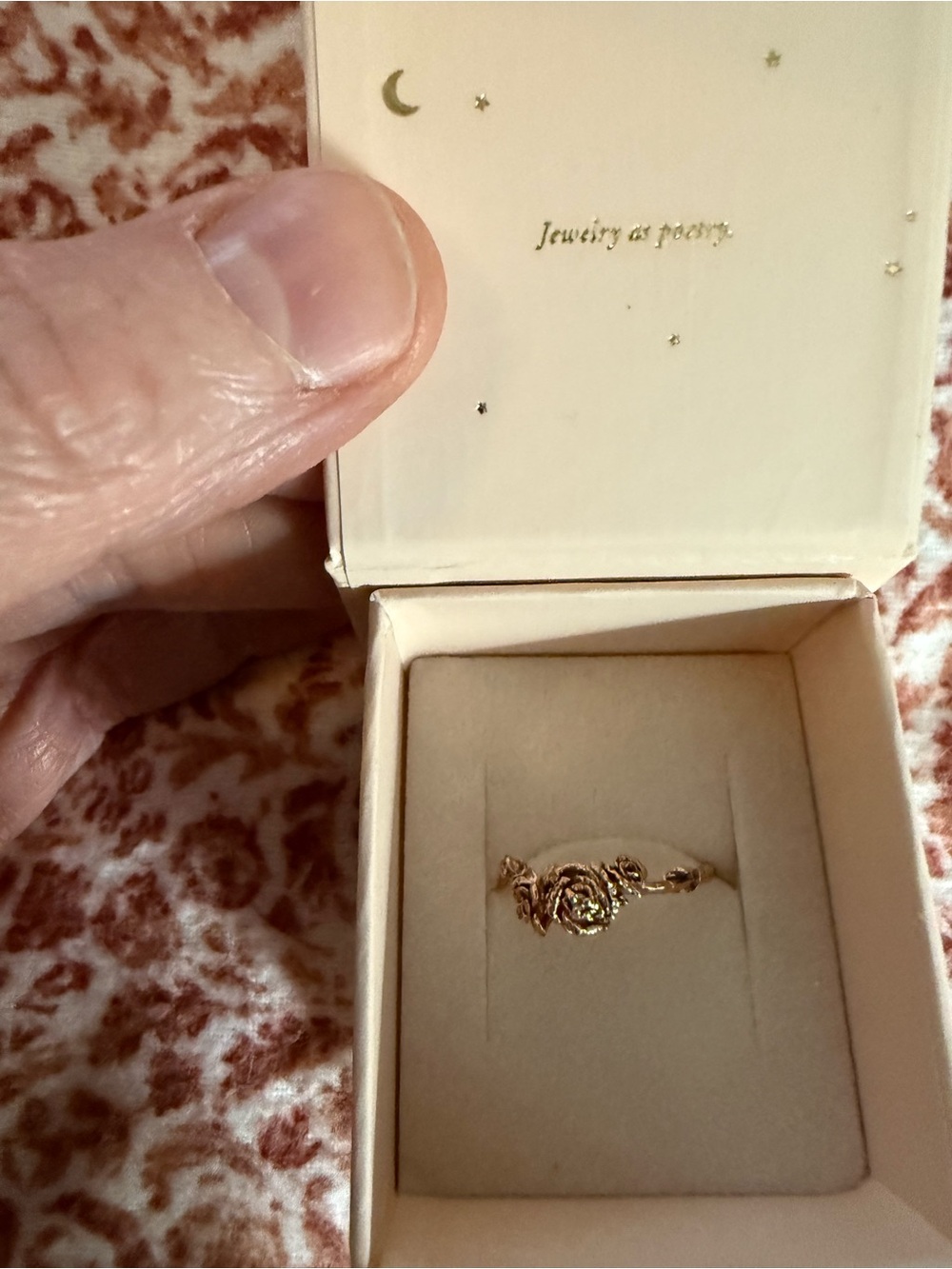 Catbird - Laurie Fleming 14k Rose Gold Dewy Diamond Rose Ring - Picture 12 of 13